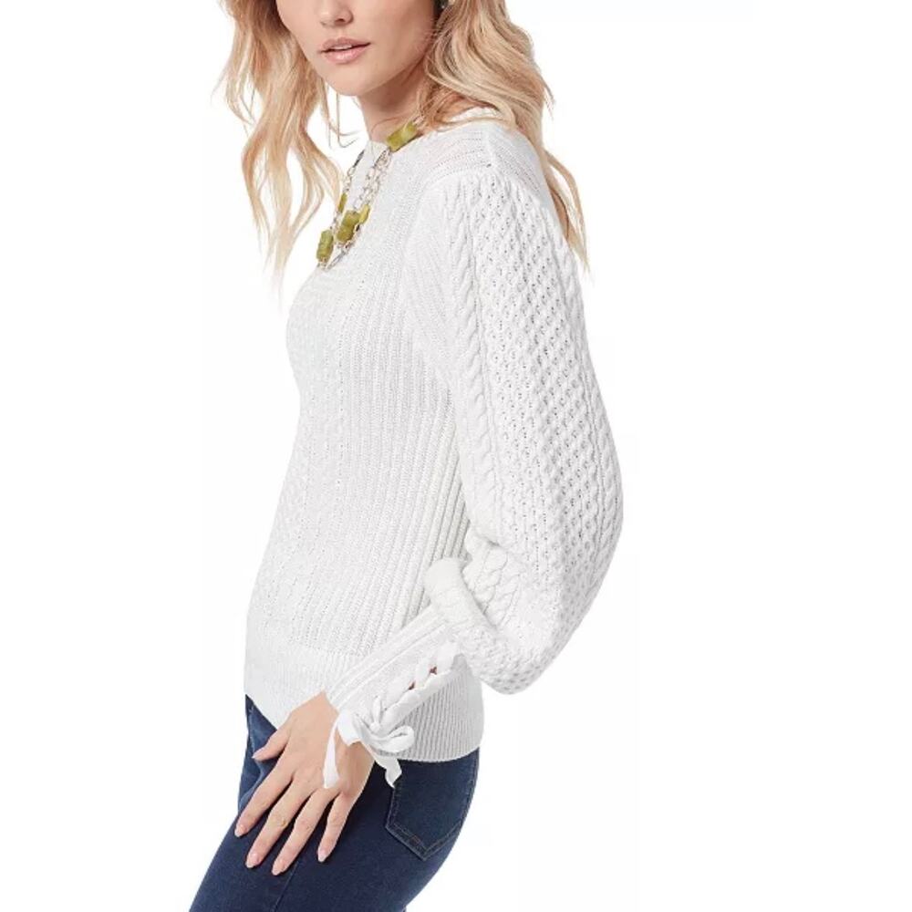 Sam Edelman Women's Fayette Lace-Up Tie-Cuff Sweater